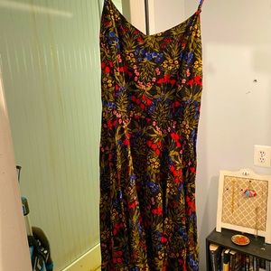 Fit and flare floral spaghetti strap dress